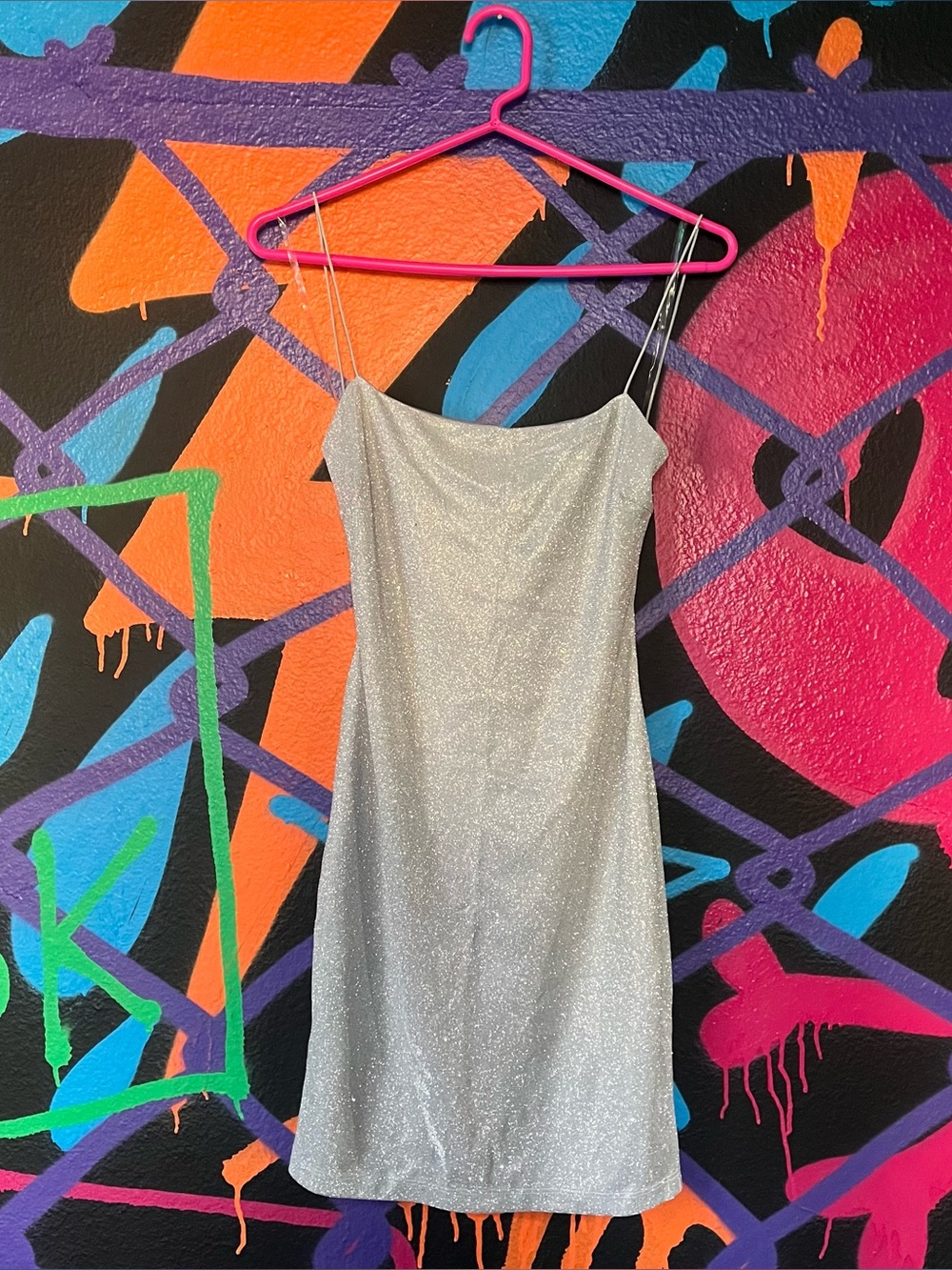 ★ Chic Sparkly Silver Mini Party Dress ★
